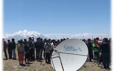 Participantes de la 6ta. Olimpiada Científica visitaron la Estación Terrena de Amachuma